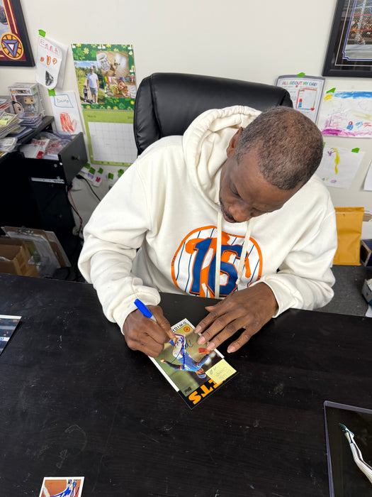 Dwight "Doc" Gooden Autographed 1986 JUMBO Topps 5x7 Card w/ 86 WS Champs (JSA)