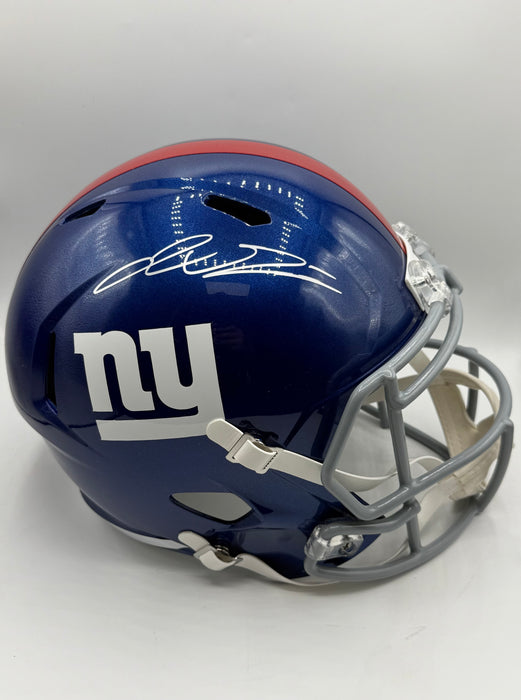 Jaxson Dart Autographed NY Giants Speed Replica Helmet (Beckett)
