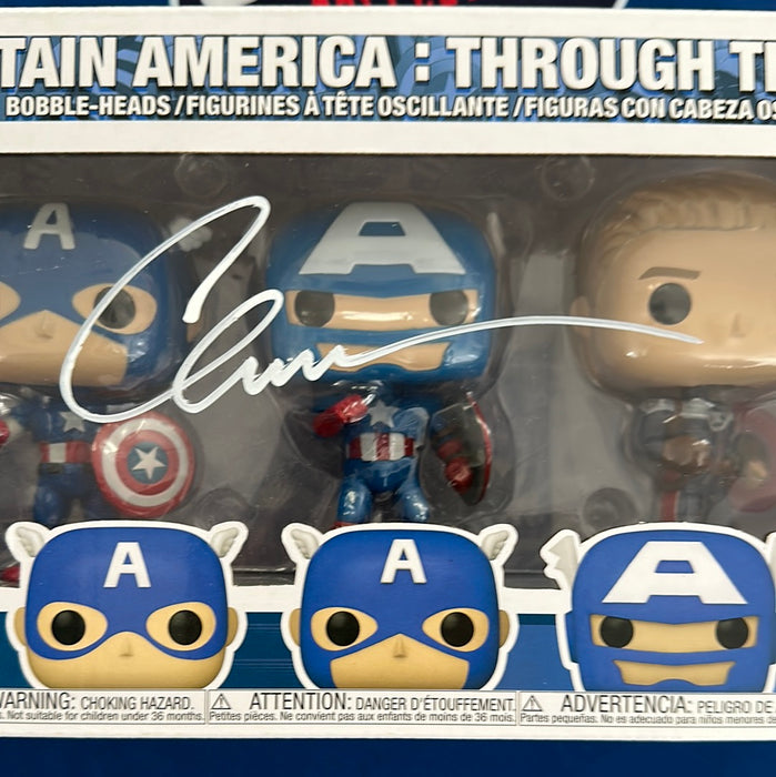 Chris Evans Autographed Captain America Year of the Shield 5pc Funko Pop (SWAU)