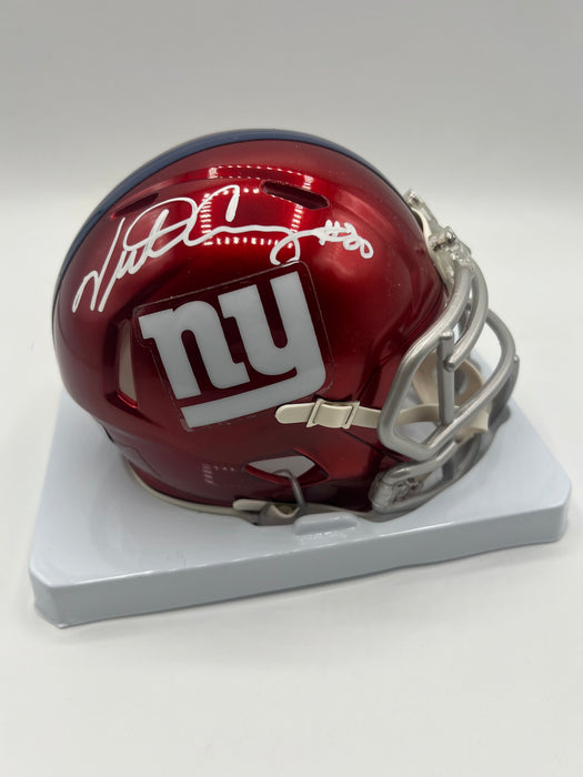 Victor Cruz Autographed NY Giants Flash Mini Helmet (Beckett)