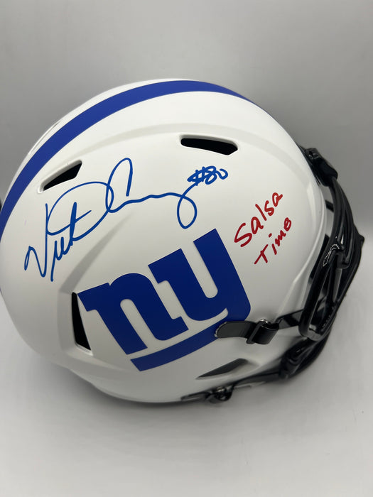 Victor Cruz Autographed NY Giants Full Size Lunar Eclipse Replica Helmet with Salsa Time Inscr (Beckett)
