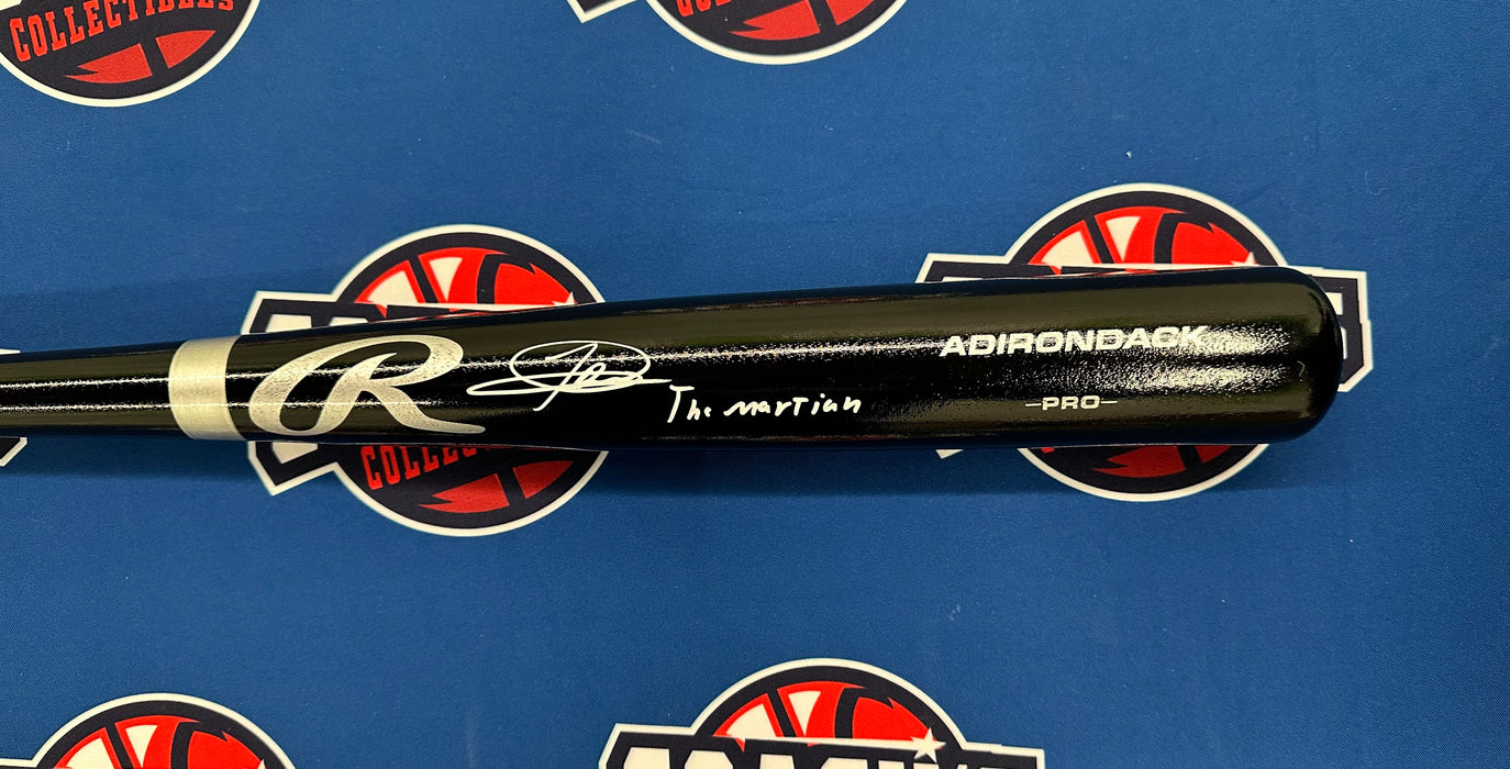 Jasson Dominguez Autographed Black Rawlings Pro Model Bat with The Martian Inscr (Fanatics)
