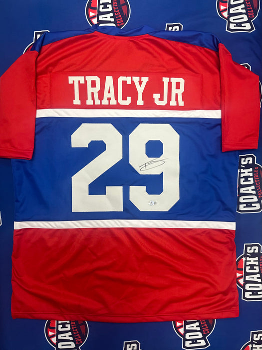 Tyrone Tracy Jr Autographed CUSTOM NY Giants 100th Anniversary Jersey (Beckett)