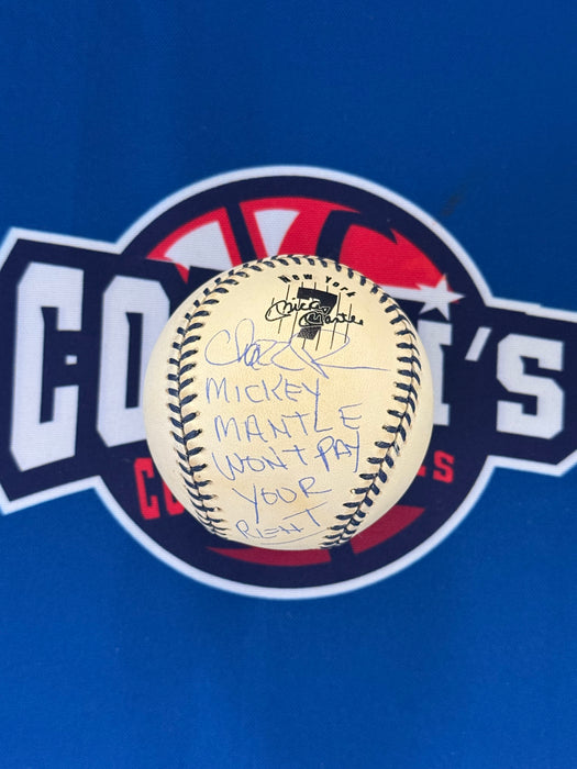 Chazz Palminteri Autographed Mickey Mantle Logo Ball w/ Quote (JSA)
