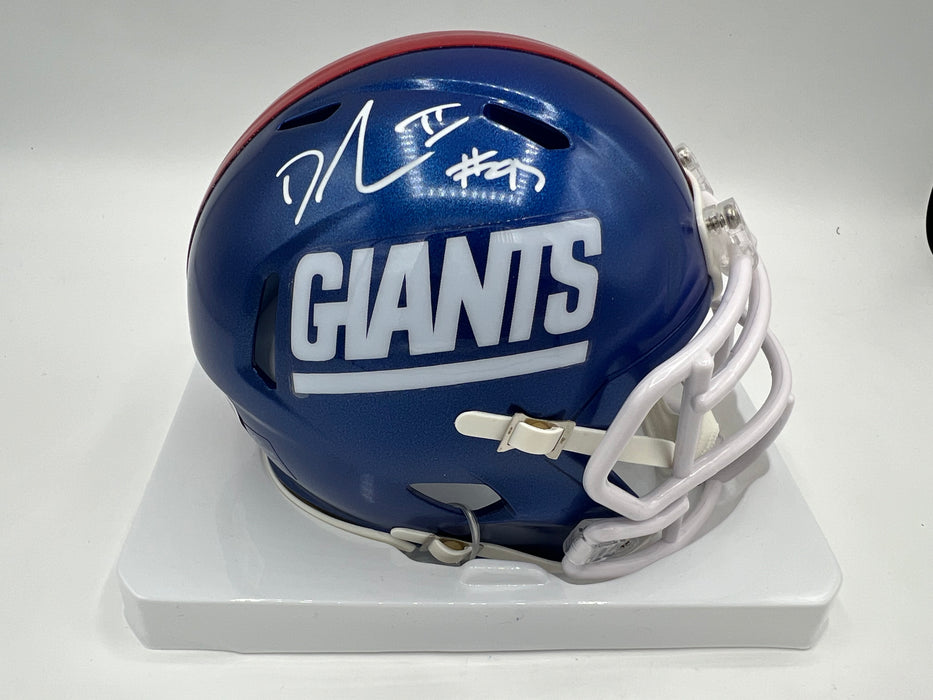 Dexter Lawrence Autographed NY Giants Color Rush Mini Helmet (Beckett)