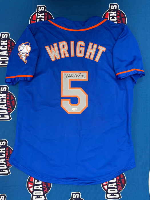 David Wright Autographed NY Mets CUSTOM Blue Alternate Jersey (JSA)