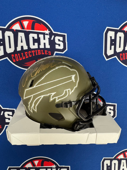 Bruce Smith Autographed Salute to Service Alternate Mini Helmet (Beckett)