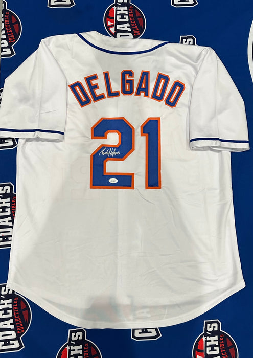 Carlos Delgado Autographed CUSTOM NY Mets White Jersey (JSA)