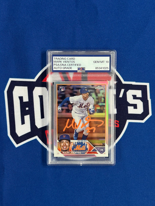 Mark Vientos Autographed 2023 Topps Chrome Refractor Rookie Card #8 Gem Mint 10 Auto (PSA SLAB) (Copy)