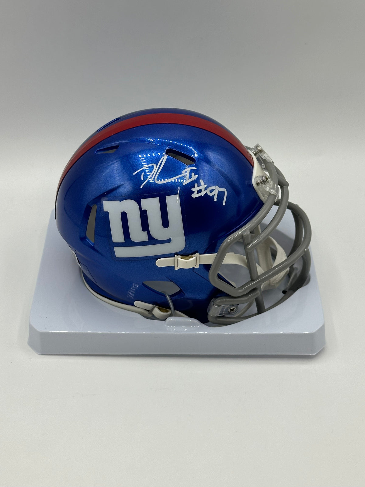 Dexter Lawrence Autographed NY Giants Speed Mini Helmet (Beckett