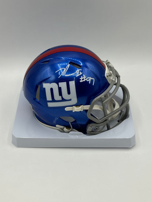 Dexter Lawrence Autographed NY Giants Speed Mini Helmet (Beckett)