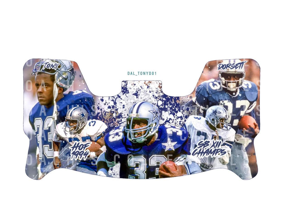 Tony Dorsett Custom Visor for Any Full Size Riddell Helmet (Universal Fit)