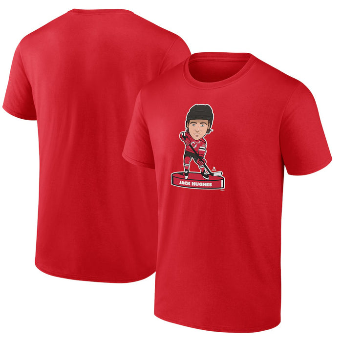 Jack Hughes New Jersey Devils Fanatics Player Bobblehead T-Shirt - Red