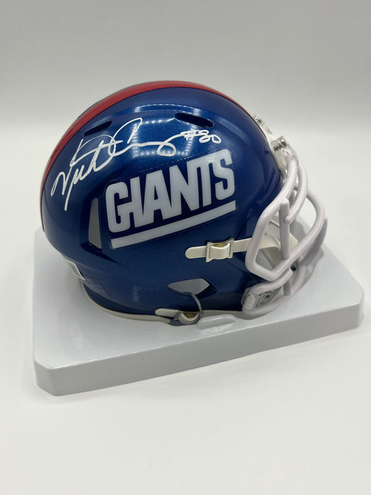 Victor Cruz Autographed NY Giants Color Rush Mini Helmet (Beckett)
