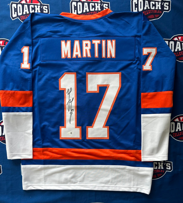 Matt Martin Autographed CUSTOM NY Islanders Blue Jersey (JSA)
