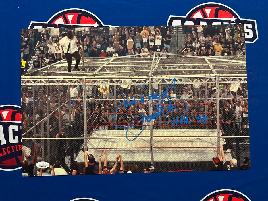 Mick Foley Autographed Mankind Top of the Hell in a Cell 11x17 Photo (JSA)