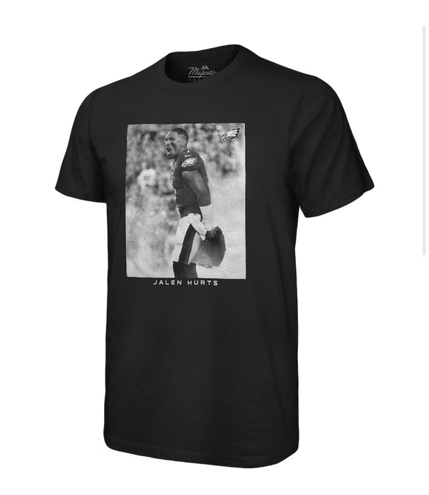Jalen Hurts Philadelphia Eagles Majestic Threads Oversized Player Image XL T-Shirt - Black