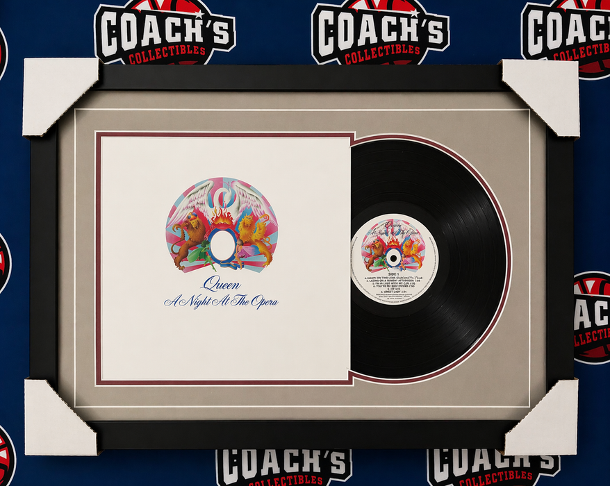 FRAMED UNSIGNED Queen "A Night at the Opera" Album Cover w/ Vinyl