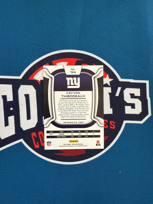 Kayvon Thibodeaux Autographed 2022 Panini Certified 18/25 Rookie Card (GTP)