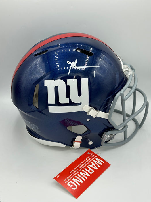 Malik Nabers Autographed NY Giants Speed Authentic Helmet (Beckett)