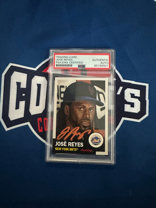 Jose Reyes Autographed NY Mets 2023 Topps Living Set Trading Card (PSA SLAB)