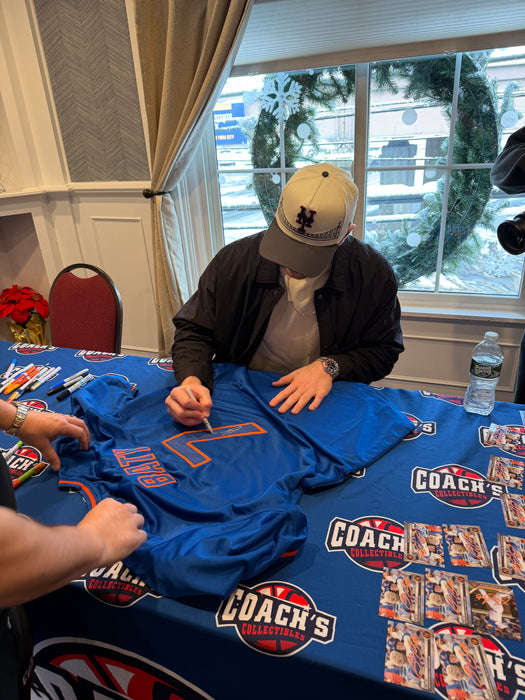 Brett Baty Autographed NY Mets CUSTOM Blue Alternate Jersey (JSA)