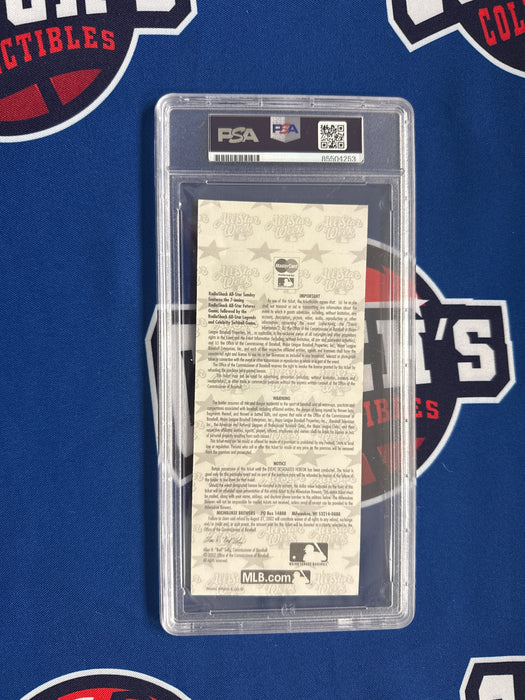 Jose Reyes Autographed 2002 Futures Game Ticket Stub with Inscription (PSA SLABBED)