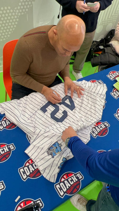 Mariano Rivera Autographed NY Yankees CUSTOM Pinstripe Jersey with Commemorative Patches (JSA)