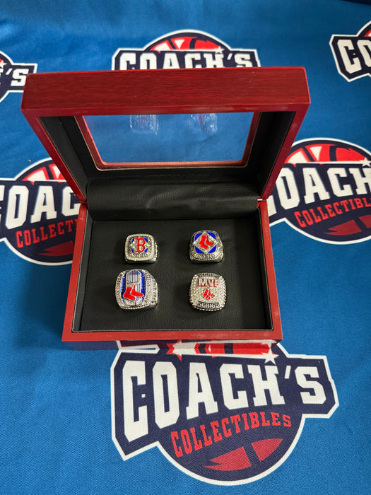 Boston Red Sox David Ortiz 4pc World Series & MVP Ring Set w/ Display Box