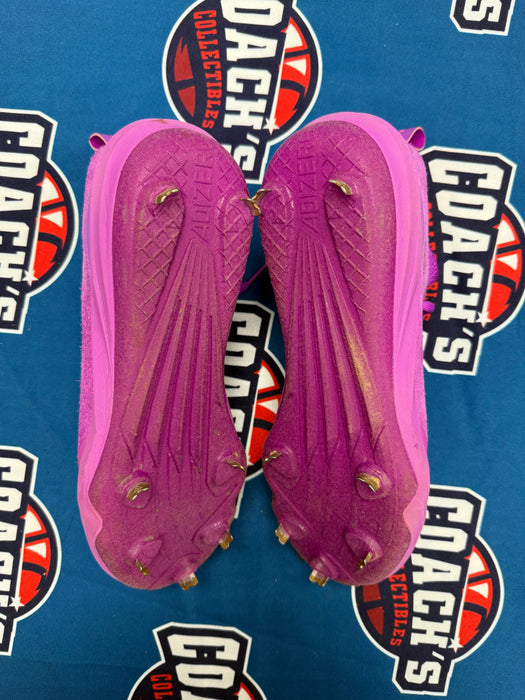 GAME USED Ronny Mauricio Autographed PAIR of Adidas Cleats w/ Game Used 2025 Inscription (JSA)