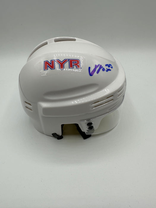 Adam Fox Autographed White NY Rangers Mini Helmet (Fanatics)