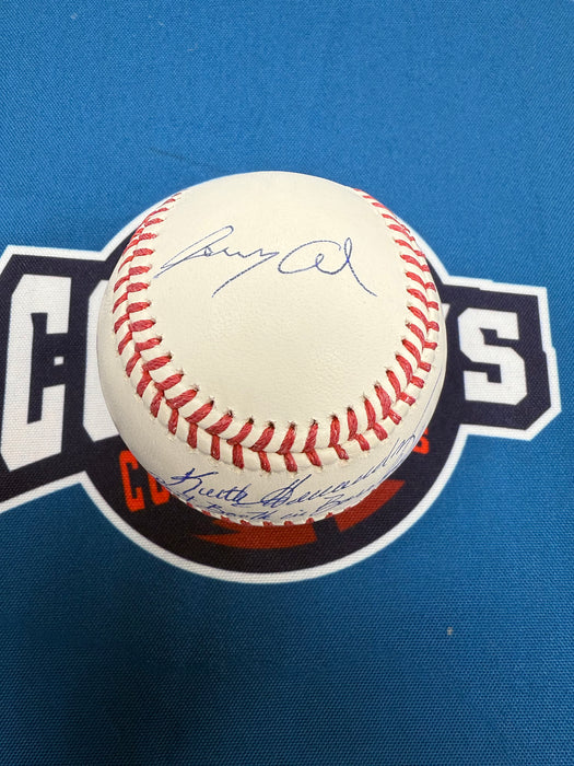 Keith Hernandez, Gary Cohen & Ron Darling Autographed OML Baseball w/ Inscription (Beckett)