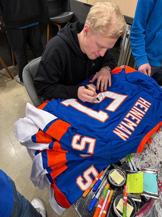Emil Heineman Autographed NY Islanders CUSTOM Jersey (JSA)