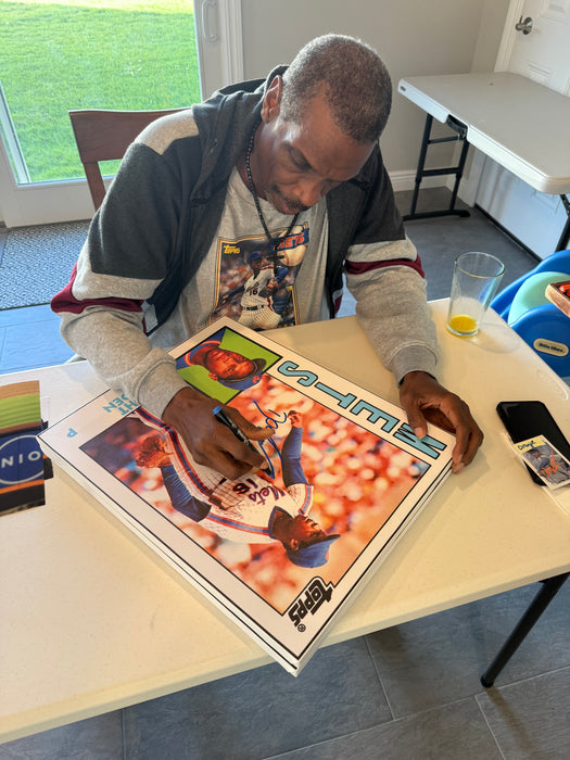 Dwight "Doc" Gooden Autographed 16x20 1983 Topps Traded RC Wrapped Canvas w/ 84 NL ROY (JSA)