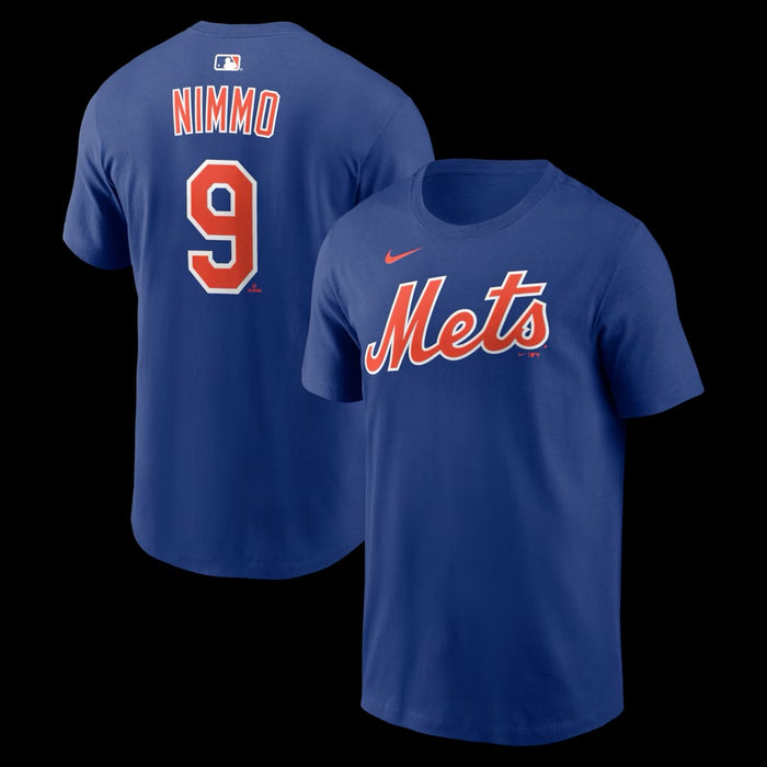 Brandon Nimmo New York Mets Nike Name & Number T-Shirt Sz LARGE - Royal