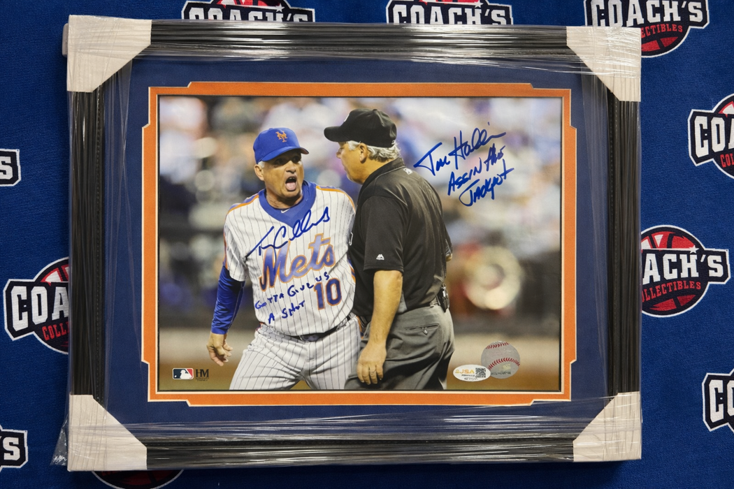FRAMED Terry Collins & Umpire Tom Hallion DUAL Autographed 8x10 Photo w/ Dual Inscriptions (JSA)