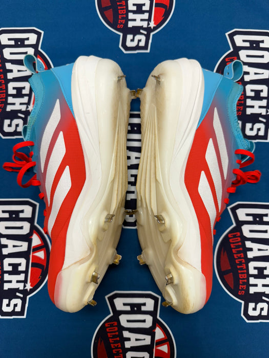 GAME USED Ronny Mauricio Autographed PAIR of Adidas Cleats w/ Game Used 2025 Inscription (JSA)