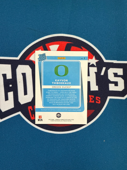 Kayvon Thibodeaux Autographed 2022 Panini Donruss Optic Draft Picks Rookie Card (GTP)