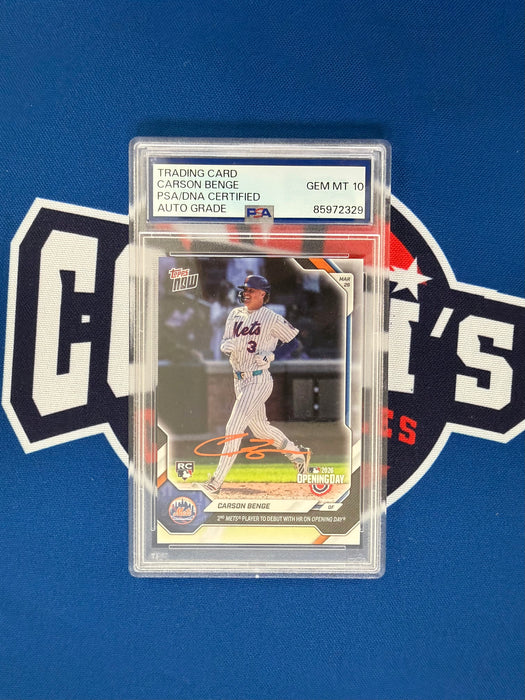Carson Benge Autographed 2026 Topps Now #3 Rookie Card Gem 10 Auto (PSA SLAB)