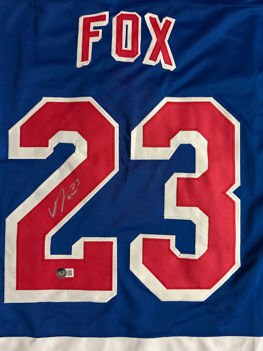 Adam Fox Autographed CUSTOM NY Rangers Blue Home Jersey (Beckett)
