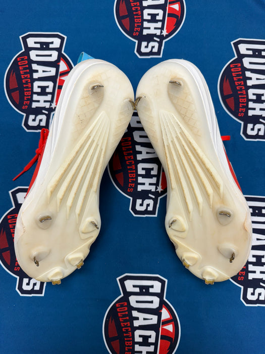 GAME USED Ronny Mauricio Autographed PAIR of Adidas Cleats w/ Game Used 2025 Inscription (JSA)