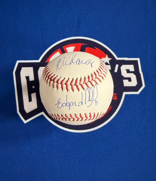 Rey Ordonez & Edgardo Alonzo DUAL Autographed OML Baseball (JSA)