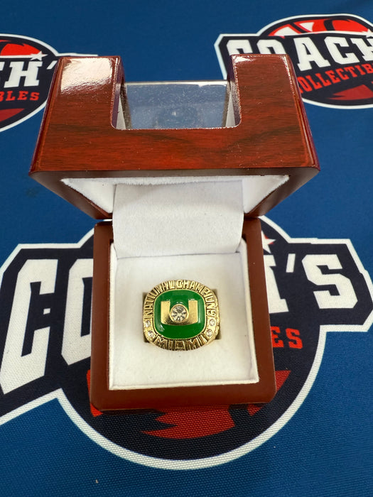 Miami Hurricanes 2001 Replica College Football National Championship Ring w/ Display Box