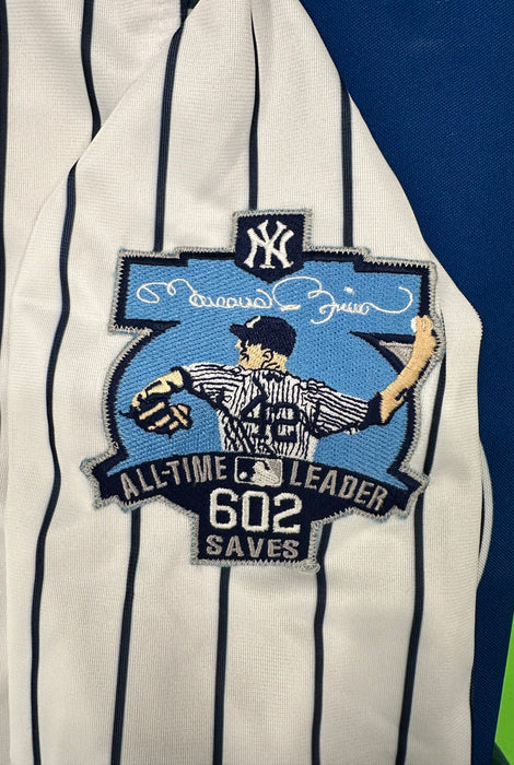 Mariano Rivera Autographed NY Yankees CUSTOM Pinstripe Jersey with Commemorative Patches (JSA)