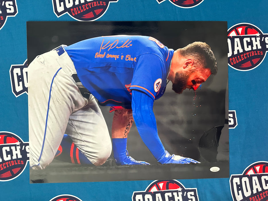 Kevin Pillar Autographed FRAMED 16x20 Custom Spotlight Photo w/ Bleed Blue & Orange Inscription (JSA)