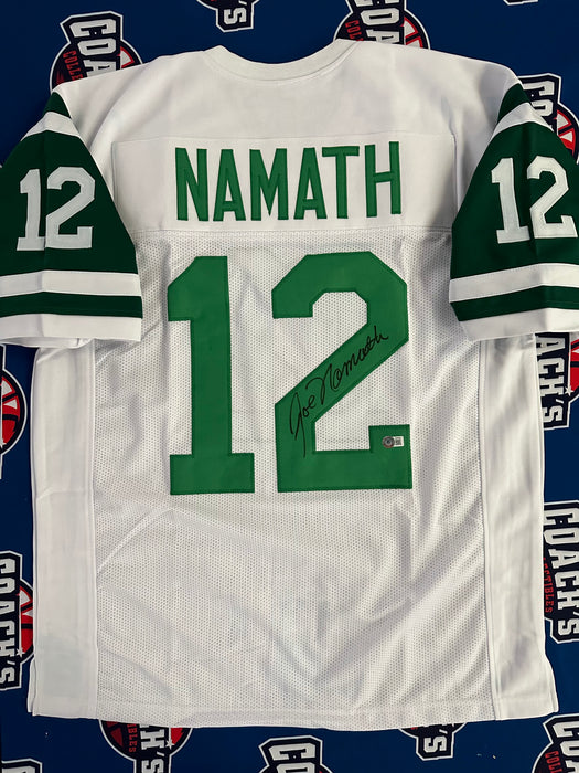 Joe Namath Autographed NY Jets CUSTOM Road White Jersey (Beckett)