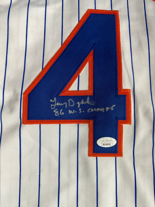 Lenny Dykstra Autographed CUSTOM NY Mets Jersey w/ 86 WS Champs Inscription (JSA)