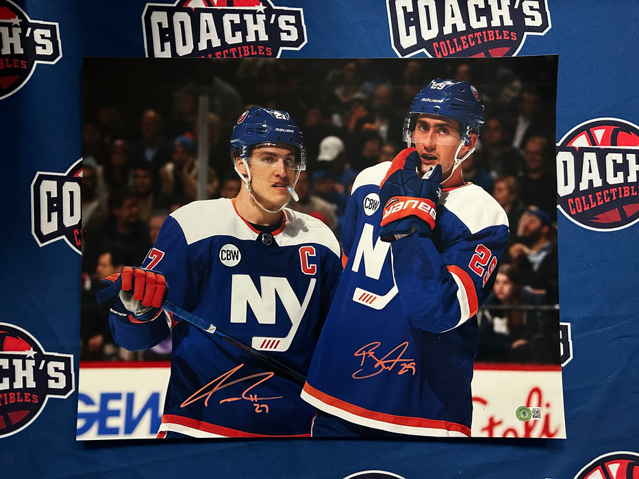 Anders Lee & Brock Nelson DUAL Autographed 16x20 Photo (Beckett)