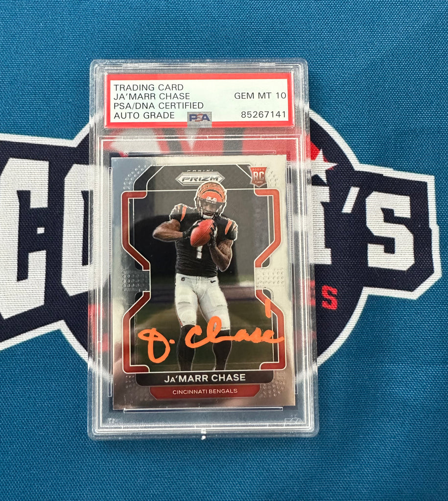 Ja'Marr Chase Autographed 2021 Panini Prizm Rookie Card #337 Gem