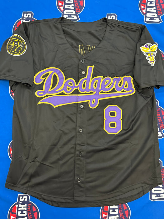Kobe Bryant CUSTOM LA Dodgers/Lakers BLACK Jersey with Patches XL